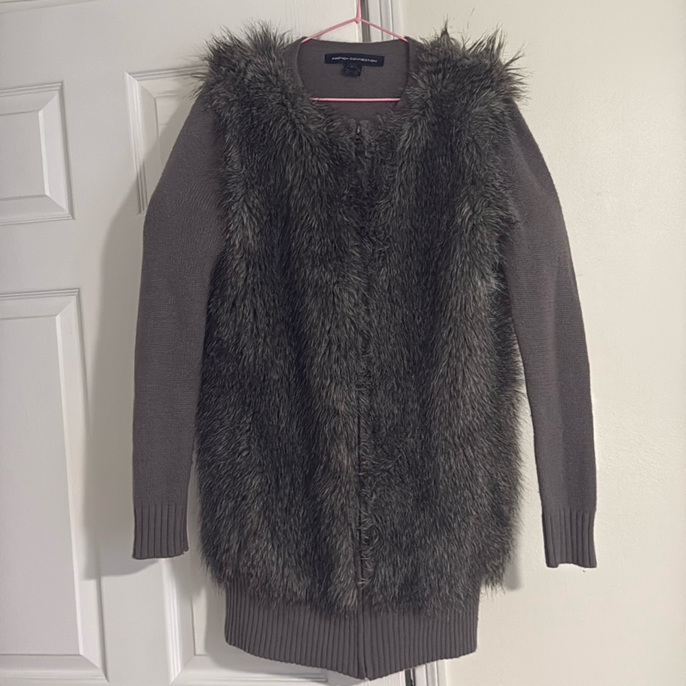 French Connection  Grey Sweater Jacket 
Pre owned in good condition. Size sm